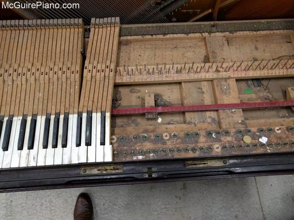 Adam Schaaf player piano keyframe before restoration