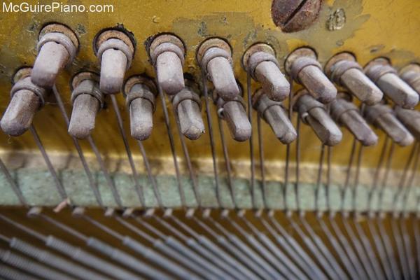 Adam Schaaf Player piano: Original Condition of bass strings and tuning pins